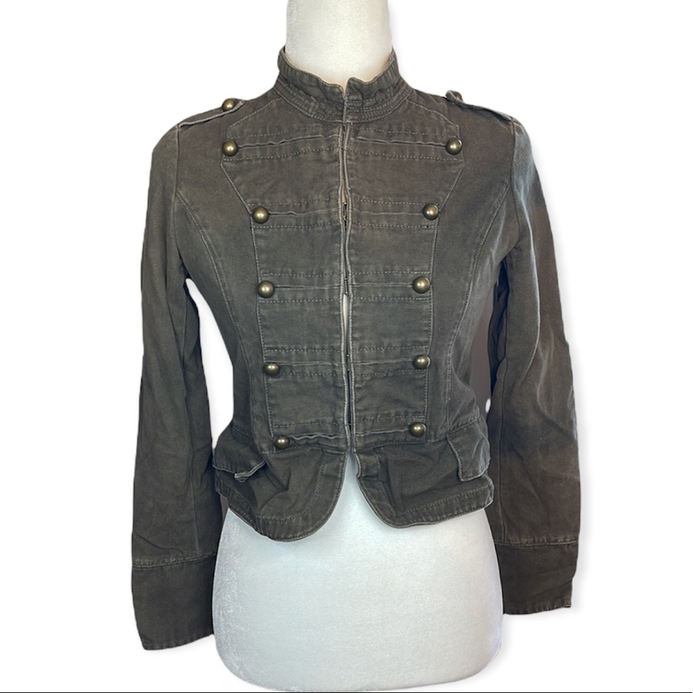 Miss Me Size S Green Military Jacket Utility Coat Casual Dressy Boho Y2K Vintage